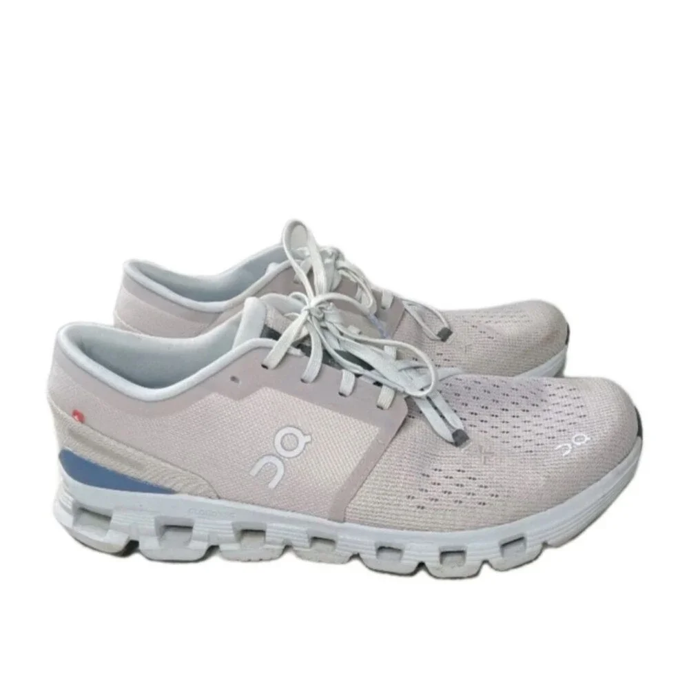 ON Running Cloud X 4 Shoes Women's Size 10.5 Sneakers Silver Chambray